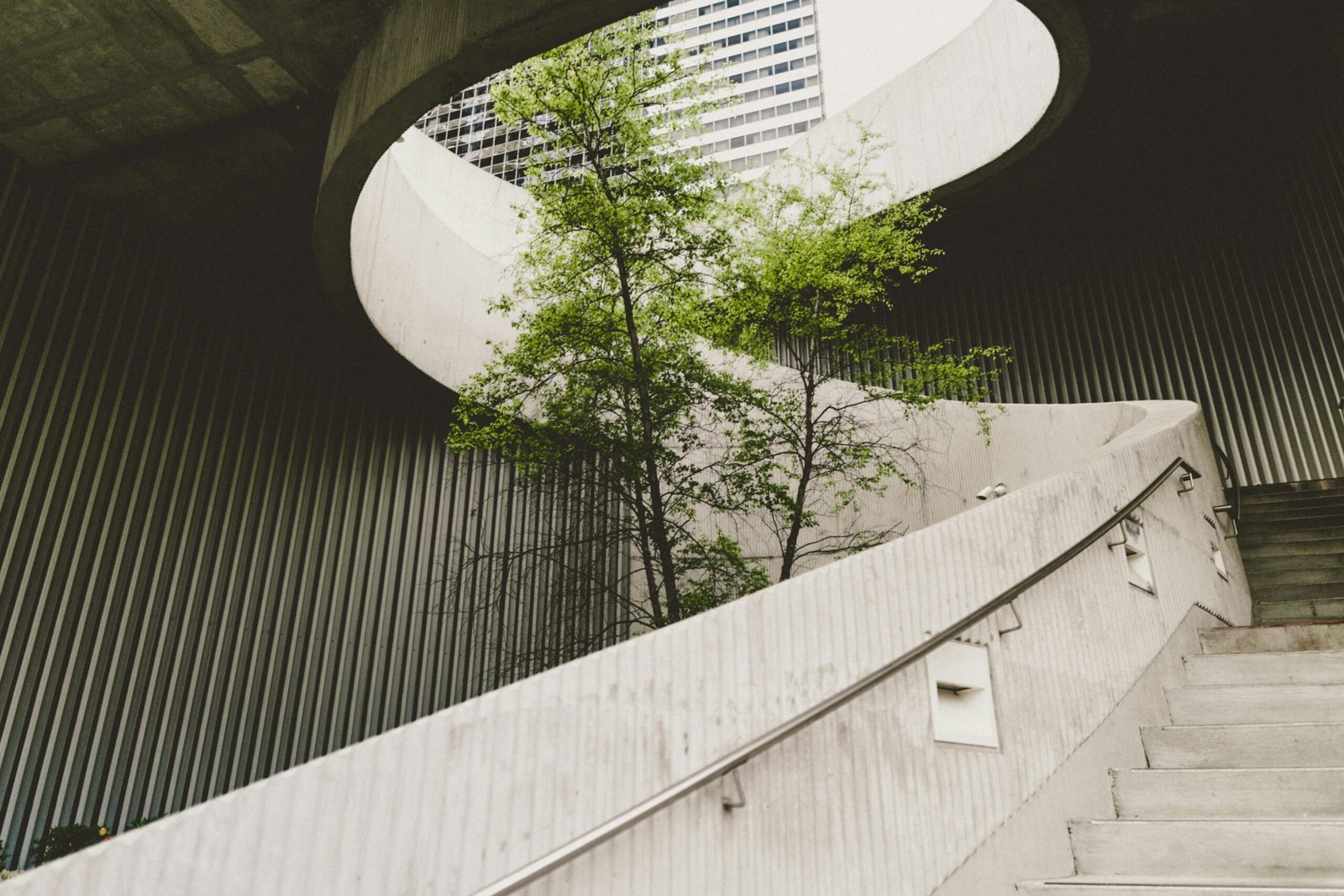 architectural photography of concrete stair