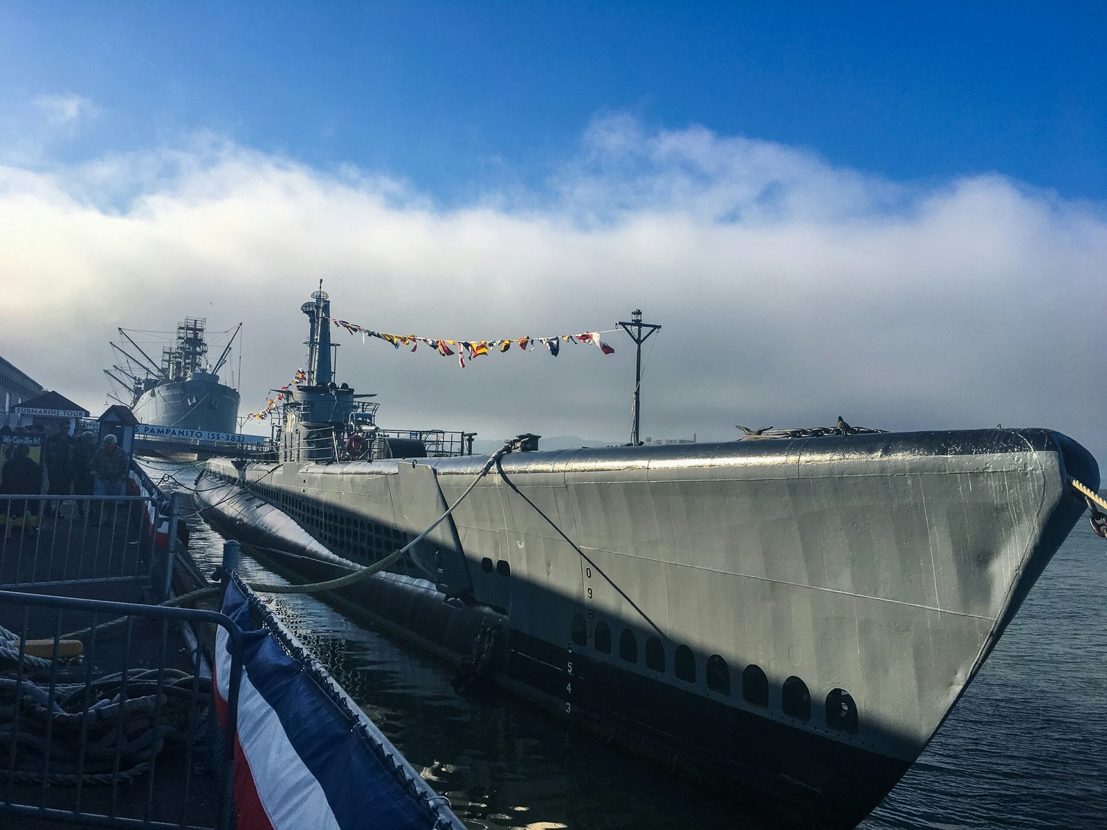 gray ship beside dock